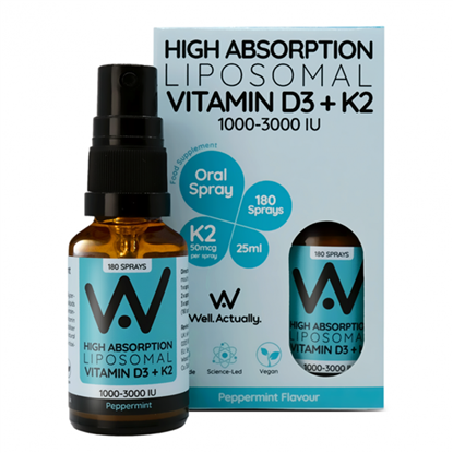 High Absorption Liposomal Vitamin D3 + K2 2000IU Oral Spray (Peppermint) 25ml