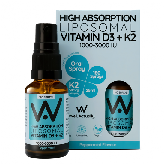 High Absorption Liposomal Vitamin D3 + K2 2000IU Oral Spray (Peppermint) 25ml