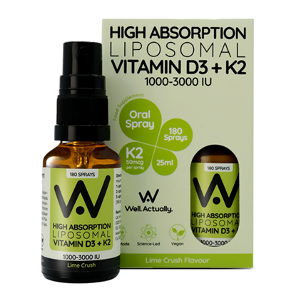 High Absorption Liposomal Vitamin D3 + K2 2000IU Oral Spray (Lime Crush) 25ml