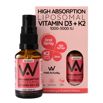 High Absorption Liposomal Vit D3+K2 2000IU Oral Spray (Strawberry & Rhubarb) 25ml