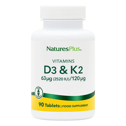 Vitamins D3 & K2 62.5ug (2500IU)/120ug 90's