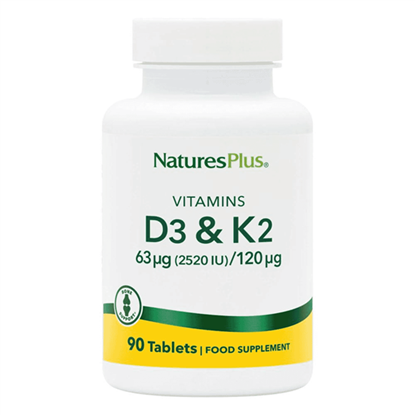 Vitamins D3 & K2 62.5ug (2500IU)/120ug 90's