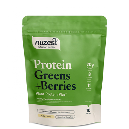 Protein Greens + Berries Plant Protein Plus Vanilla Caramel 300g